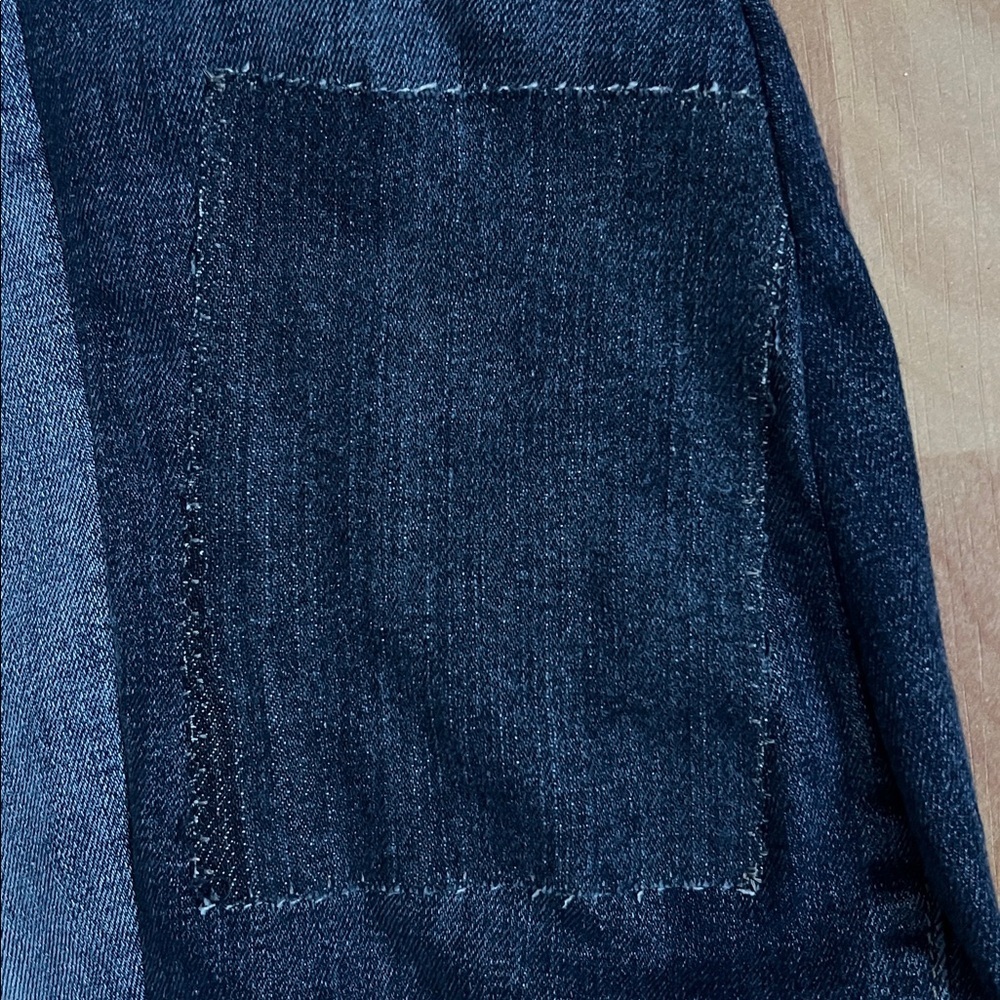 Upcycled Reworked MOTHER Superior 2 Tone Denim Barrels w Bronze Details sz 27 - Picture 13 of 17